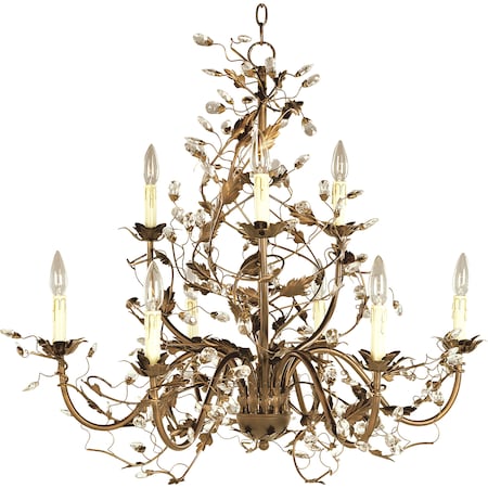 Maxim Lighting Elegante 9-Light 29" Wide Etruscan Gold Chandelier 2852EG